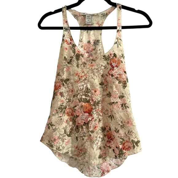 American Rag Fairycore Fairy Boho Romantic Lace Floral Tank Sheer Top - Sz Small - Picture 1 of 4